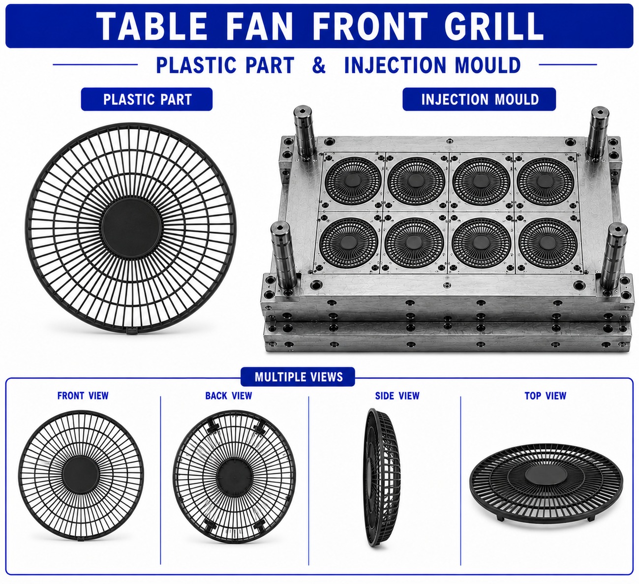 Table Fan Plastic Front Grill Mould and Moulding Service
